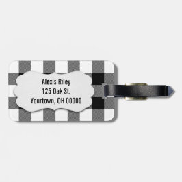 白黒バッファロー・プレイド ラゲッジタグ