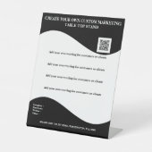 白黒バナー（ロゴ付きデスクトップオフィス付き、8 x 10） 台座サイン (正面)