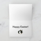 白黒バニーウサギのイースターカード シーズンカード (内部)