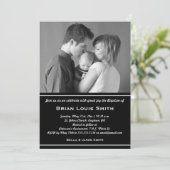 白黒バプティスフォト招待状 招待状 (スタンド正面)