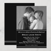 白黒バプティスフォト招待状 招待状 (正面/裏面)