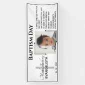 白黒バプテスマの日のイベントパーティーバナー 横断幕 (縦)