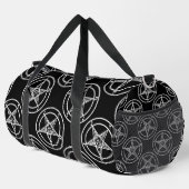 白黒バプホメットのペンタグラムハロウィーン ダッフルバッグ (右コーナー)