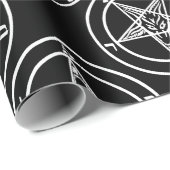 白黒バプホメットのペンタグラムハロウィーン ラッピングペーパー (ロールコーナー)