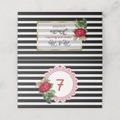 白黒バラのテー結婚ブル番号カード プレイスカード (外部開封)