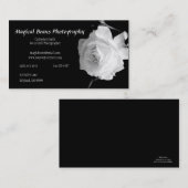 白黒バラのプロフィールの名刺 名刺 (正面/裏面)