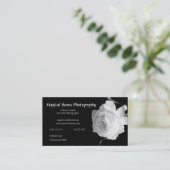 白黒バラのプロフィールの名刺 名刺 (スタンド正面)