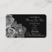 白黒バラの花の芸術の庭師の花屋 名刺 (正面)