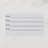 白黒バラの花の芸術の庭師の花屋 名刺 (裏面)