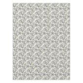 白黒バラの黄色の背景パターン テーブルクロス (正面)