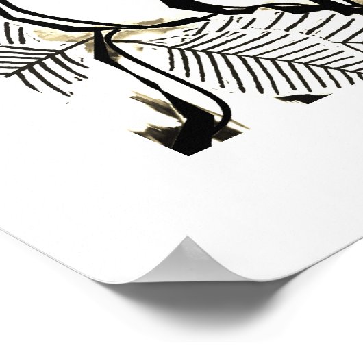 白黒バラクールポップ・アートのバラポスターアートプリント ポスター (角)