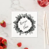 白黒バラゴシック結婚ズ スタンダードカクテルナプキン (インサイチュ)