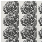 白黒バラパターン材料 ファブリック (見本)