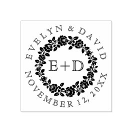 白黒バラリースヴィンテージモノグラ結婚ム ラバースタンプ