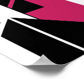 白黒バラレッド抽象芸術幾何デザイン ポスター (角)