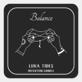 白黒バランス意図キャンドルラベル スクエアシール (正面)