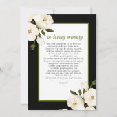 白黒バラ写真葬祈りの言葉カード サンキューカード (裏面)