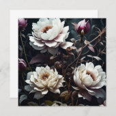 白黒バラ水彩画 (正面/裏面)