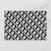 白黒バラ結婚の詳細挿入カード エンクロージャーカード (裏面)