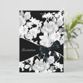 白黒バラ誕生日パーティー 招待状 (スタンド正面)