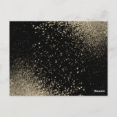 白黒バラ金ゴールドグリッター50誕生日 ポストカード (裏面)