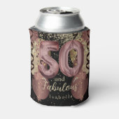 白黒バラ金ゴールドグリッター50誕生日 缶クーラー (缶裏面)