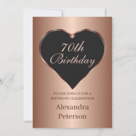 白黒バラ金ゴールドミニマルハート誕生日 招待状