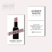 白黒バラ金ゴールド口紅メイクアップアーティスト 名刺