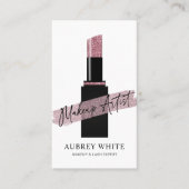 白黒バラ金ゴールド口紅メイクアップアーティスト 名刺 (正面)