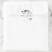 白黒バラ金ゴールド大理石幾何三角形 ラウンドシール (バッグ)