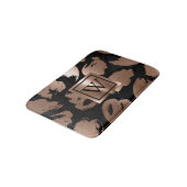 白黒バラ金ゴールド抽象芸術ブラシ バスマット (アングル)