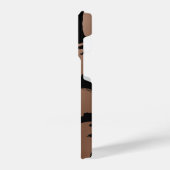 白黒バラ金ゴールド抽象芸術ブラシ iPhoneケース (左側面)