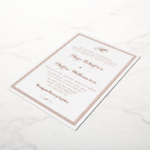 白黒バラ金ゴールド書結婚の 箔招待状 (回転した状態)