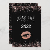 白黒バラ金ゴールド30招待状 招待状 (正面/裏面)