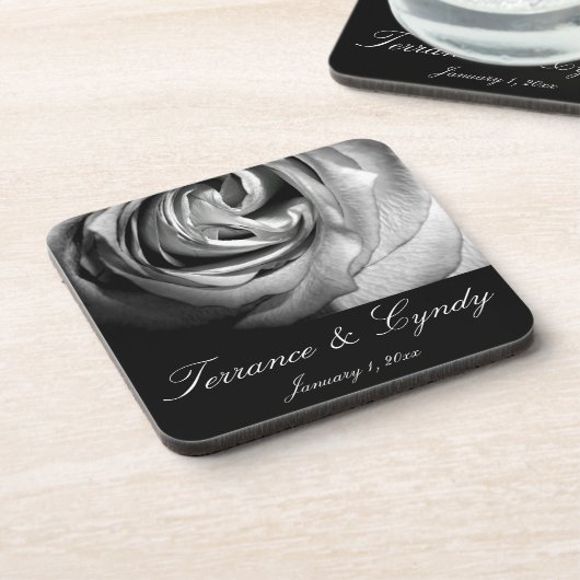 白黒バラ コースター (左側)