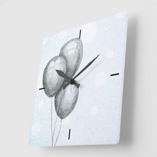 白黒バルーンの四角形の壁時計 スクエア壁時計 (傾斜)
