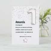 白黒バルーン1st誕生日パーティー 招待状 (スタンド正面)