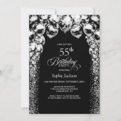 白黒バルーン55th誕生日パーティー 招待状 (正面)