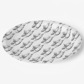 白黒バレエスリッパをテーマにした紙プレート ペーパープレート (アングル)