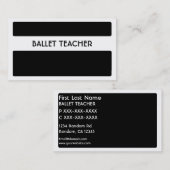 白黒バレエ先生名刺 名刺 (正面/裏面)