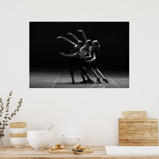 白黒バレエ写真バレリーナのポスター ポスター (キッチン)