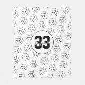 白黒バレミニマルボール フリースブランケット (正面)