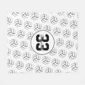 白黒バレミニマルボール フリースブランケット (正面(横))