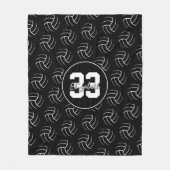 白黒バレミニマルボール フリースブランケット (正面)