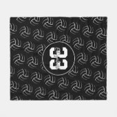 白黒バレミニマルボール フリースブランケット (正面(横))