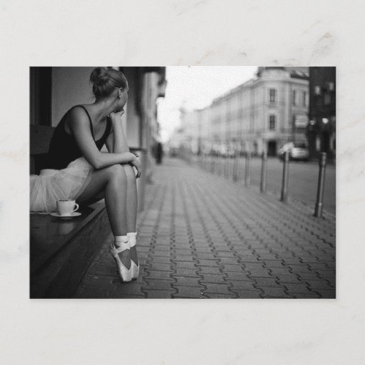 白黒バレリーナ ポストカード (正面)