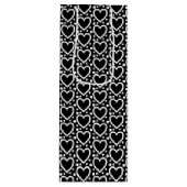 白黒バレンタインデーハート ワインギフトバッグ (正面)