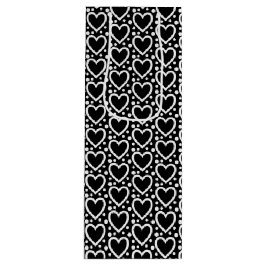 白黒バレンタインデーハート ワインギフトバッグ