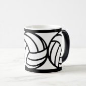 白黒バレーボールのコーヒー・マグ モーフィングマグカップ (正面右)