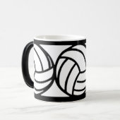 白黒バレーボールのコーヒー・マグ モーフィングマグカップ (正面左)